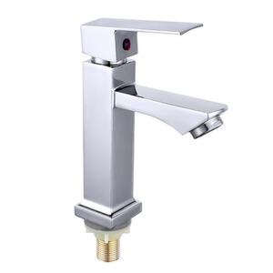 Keran wastafel lapisan krom seng Aloi, keran air kamar mandi rias persegi wastafel air dingin harga murah - Product Image 5