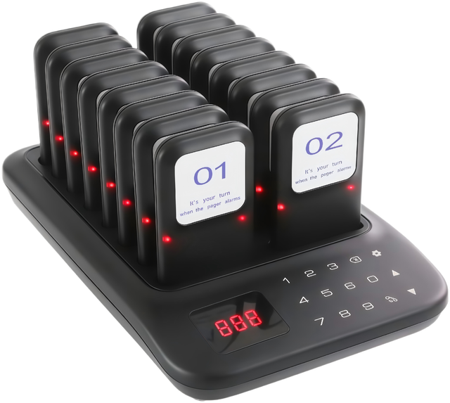 Wireless Calling System Restaurant Pager System Guest Queue Pagers for Customer Food Truck Church Nursery Clinic Coffee Shop Bar