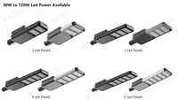 Lampe solaire de rue LED étanche IP66 40W, construction en alliage d'aluminium, batterie LiFePO4, extérieur, CE RoHS