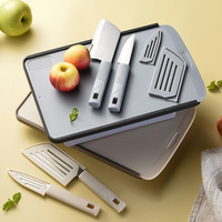Panier de rangement multifonctionnel pour fruits d'extérieur, pliable, avec planches à découper et couteaux