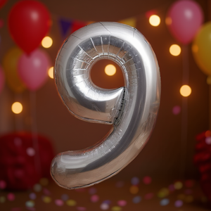 Party Love Number 9 Foil <b>Balloon</b> 100cm Metallic Birthday Party <b>Decoration</b> Kids - Product Image 2