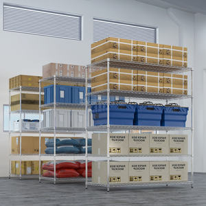 Nsf 5 מגורי מחסן מסחרי מדפים עם גלגלים מתגלגל מתכווננת חוט כרום מתכת מדפים יחידה - Product Image 5