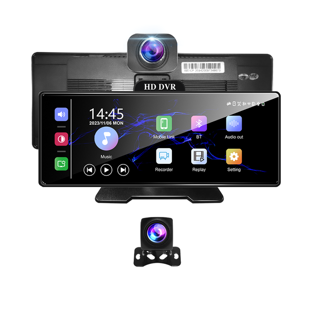 10.26 Inch Universal Carplay Screen with 4K Dual Camera Portable Multimedia Player Bluetooth Navigation Screen for All Vehicles