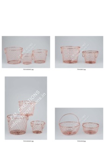 <b>Handmade</b> Customized Copper Wrought Iron Eco-Friendly Metal Storage Baskets Set 25/20/15 CM Sizes for Laundry <b>Clothes</b>-Wholesale - Product Image 4