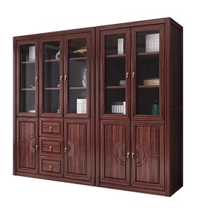 Ultrasonic <b>Bookcase</b> <b>Solid</b> <b>Wood</b> Storage Cabinet With Drawers For Home Office Library Reading Room - Product Image 4