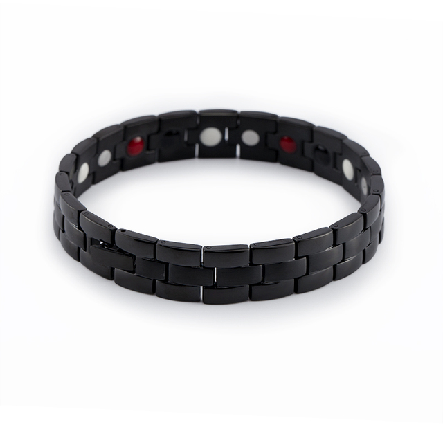 Fashion Jewelry Bio Energy Therapy Tourmaline Negative Ion Bracelet Magnetic Stainless Steel Bracelet