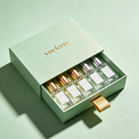 Boîte à tiroir coulissant personnalisée de luxe avec logo, boîte cadeau cosmétique biodégradable en or premium avec insert en EVA