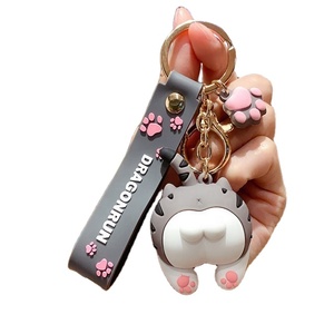 Porte-clés mignons en forme de fesses de chat, porte-clés créatifs en forme de chien Corgi de dessin animé, pendentifs de sac pour femmes, porte-clés pour filles, cadeaux de vacances pour étudiants et amoureux - Product Image 6