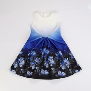 Vestido de gala con estampado floral artístico para niñas más pequeñas - Product Image 4