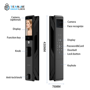 Hộ gia đình hợp kim nhôm tuya thông minh nhận dạng khuôn mặt vân tay khóa bàn phím điện tử kỹ thuật số khóa cửa với máy ảnh kép - Product Image 2