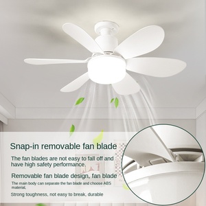 Ventilateur lumineux LED dimmable à 6 pales E27, design moderne et élégant avec télécommande, confortable pour le salon et la chambre à coucher - Product Image 6