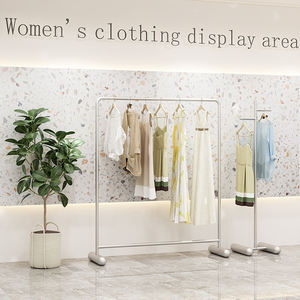 Golden Clothing Store's Single-Tier Metal Coat Stand Estante de <span class=keywords><strong>ropa</strong></span> para mujeres y niños Display Floor-Standing Dedicado para - Product Image 4
