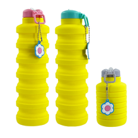 Bouteille d'eau pliable en silicone écologique et durable de grande capacité (700 ml) avec bouchon à boire directement pour la randonnée