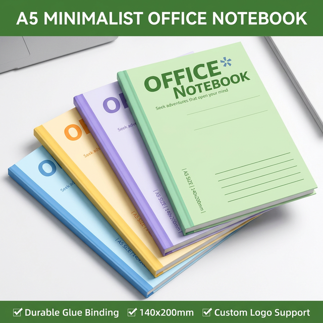 Minimalist A5 Softcover Office Notebook Compact Glue-bound Journal Lined 80gsm Wood-free Paper Exercise Book