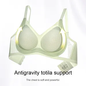 Bralette d'été pour femme, coupe fine, sexy, col en V, douce, respirante, avec bande en gel 3D, push-up, grande taille, bretelles réglables, sans armatures, couleur unie - Product Image 2