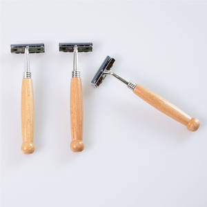 Fabricant de rasoirs de sécurité <span class=keywords><strong>à</strong></span> double tranchant avec manche en <span class=keywords><strong>bois</strong></span> naturel personnalisé pour hommes Vente en gros Rasoir en <span class=keywords><strong>bois</strong></span> - Product Image 1