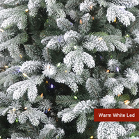 Ventes d'usine Arbre de Noël pré-éclairé floqué de neige de 3 à 10 pieds Arbre de Noël en PVC PE mélangé avec lumières