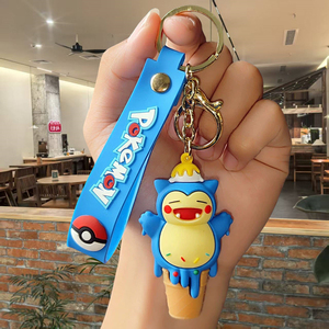 YY ice cream cone series Pikachu <b>keychain</b> pendant <b>anime</b> figurine jewelry for couples, car bag, small gift - Product Image 4