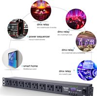 Pknight CP0802 Secuenciador de Energía Programable de 8 Salidas DMX512 RDM RS485 20A, Paquete de Relés Inteligentes OLED 90-240V para Iluminación de Escenario, 1 Año de Garantía