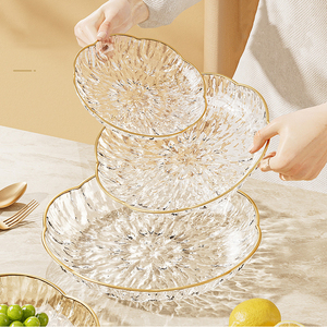 European Style Luxury Gold Rim 3-Tier PET Plastic <strong>Plate</strong> <strong>Stand</strong> for Party Wedding Dessert Display-Cupcake Cake Fruit <strong>Plate</strong> Holder - Product Image 5