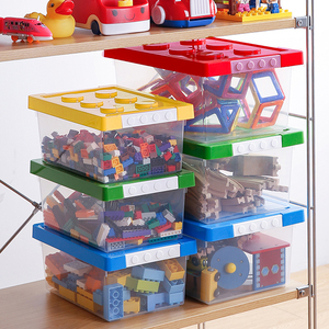 SHIMOYAMA <span class=keywords><strong>Contenitore</strong></span> di Stoccaggio in <span class=keywords><strong>Plastica</strong></span> di Grande Capacità per Giocattoli e Accessori per Bambini, con Coperchio Rosso, per Elettrodomestici - Product Image 4
