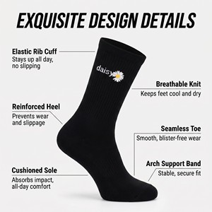 Calcetines Deportivos Personalizados con Logotipo, Transpirables y Cómodos, de Algodón Peinado, Ecológicos y Amigables con la Piel, para Tenis - Product Image 2