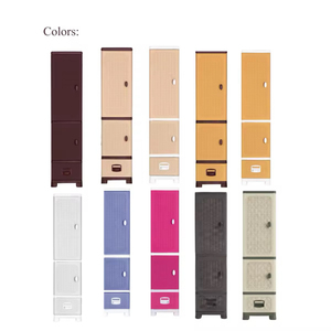 Foldable Stackable Plastic <b>Storage</b> Box with Rattan Drawer and <b>Clothes</b> Hanging Rod Space Saving Wardrobe Organizer for Home - Product Image 2