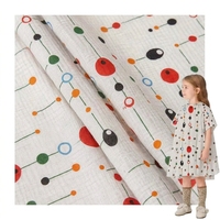 XNZTEX JURAVICHY JF2521 Maßgefertigter 100% Bio-Baumwoll-Musselin Weicher Blumendruck-Stoff für Neugeborenen-Babydecken und Windeln