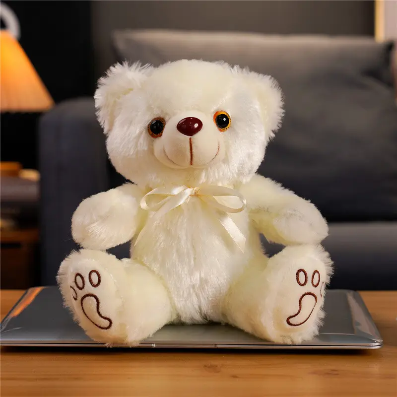 Best Verkopende 8 "Multi Kleuren Pluizige Schattige Led Gloeiende Knuffel Speelgoed Pluche Teddybeer