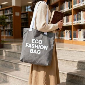 Sac fourre-tout en toile de haute qualité, sac de shopping en toile durable pour femmes, sacs en toile pour usage quotidien avec logo et design personnalisés - Product Image 1