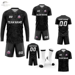 批发定制男女通用成人足球衫，透气速干，100%涤纶，热转印印有球员姓名图案，短款 - Product Image 1