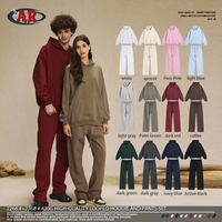 Ensemble de survêtement unisexe épais 430g avec sweat à capuche et pantalon de jogging oversize, personnalisable par impression et broderie