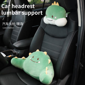 Ensemble de coussins ergonomiques en forme de U pour appuie-tête et soutien lombaire de voiture, en polyester et coton, motif dinosaure anime, pour toutes les voitures - Product Image 5