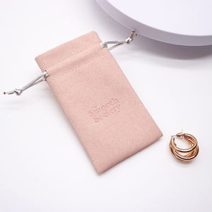 कस्टम छोटे व्यक्तिगत मखमली सूट माइक्रोफाइबर गहने बैग आपके मूल्यवान टुकड़ों के लिए लोगो मुद्रित कंटेनर - Product Image 3