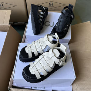 Zapatos Planos de <span class=keywords><strong>Mujer</strong></span> con Plataforma Alta, Nuevos, de Material PU, con Suela Gruesa, Sandalias Negras que Envuelven el Tobillo - Product Image 4