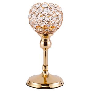 Bougeoir en cristal en or clair pour mariage, dîner et fête - Product Image 1