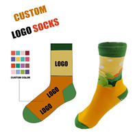 Chaussettes personnalisées OEM avec logo, broderie jacquard tendance, en coton, nylon et polyester, pour le printemps, avec logo sous le pied – Vente chaude