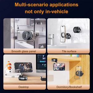 Nouvelles tendances <span class=keywords><strong>360</strong></span> rotation aspiration sous vide support de téléphone en alliage d'aluminium vide magnétique Adsorption support de téléphone pour salle de sport voiture mur verre - Product Image 4