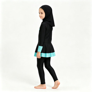 Kids Islamic Swimwear 3PCS Burkini Full Coverage Swimsuit with Hijab Long Sleeve Girls Swim Set - Product Image 3