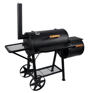 SEJR Heavy BBQ Charcoal Smoker Barrel Barbecue Grill With Offset Smoker