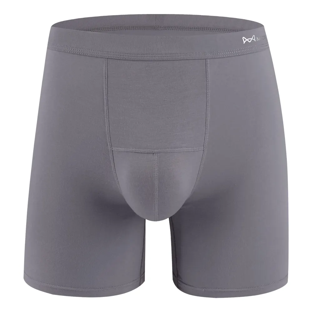 Wholesale plus size No-Ride-up High-quality Bamboo Shorts men's underwear fat guy boxer solid color boxer Men's Underwear