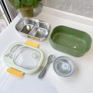 Salade petit déjeuner boîte à lunch portable en acier inoxydable séparé <span class=keywords><strong>gruau</strong></span> tasse étudiant sac d'école de qualité alimentaire boîte à légumes et fruits - Product Image 2