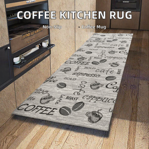 Tappeto da <span class=keywords><strong>Cucina</strong></span> in Polipropilene Teppich-Traum, Grigio con Retro in Gel e Scritte Nere, Prodotto a Macchina, 80 x 200 cm - Product Image 2