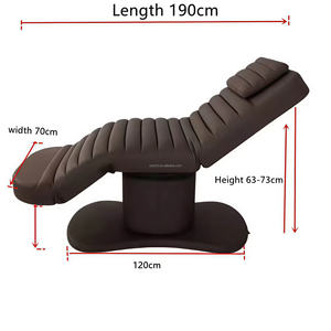 Bestseller: Luxuriöse Elektrische Kosmetikliege mit 3 Motoren für Gesichtsbehandlungen und Wimpernverlängerung, Massageliege aus braunem Leder, Salon-Wimpernliege - Product Image 6