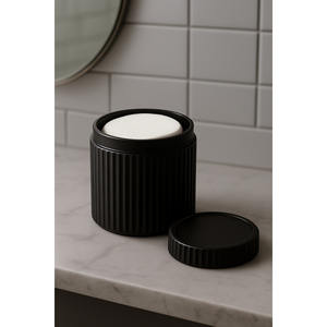 Minimalist <b>Bathroom</b> Organizer Set 3 Piece Plastic Circular <b>Countertop</b> <b>Storage</b> For Hair Clips Cotton Swabs Makeup - Product Image 4