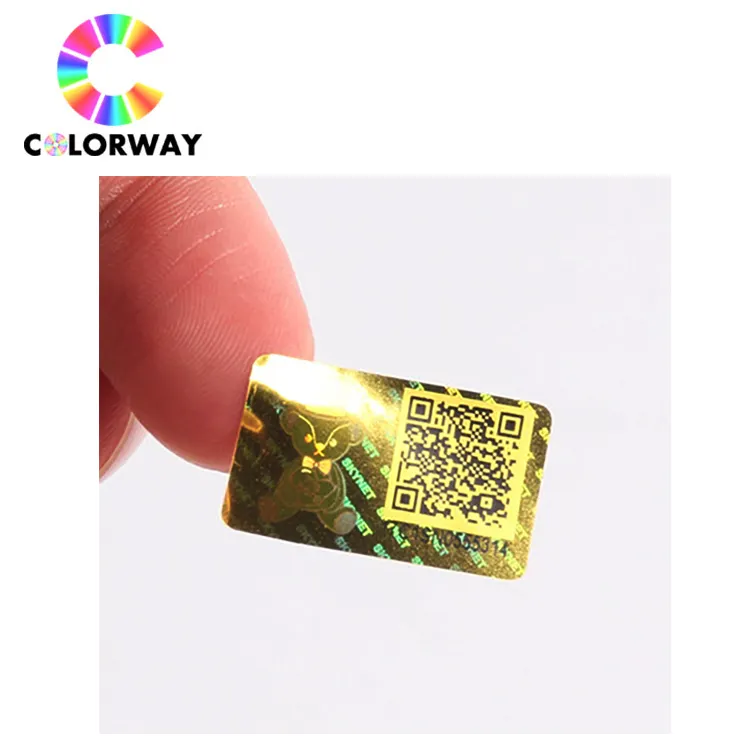Etiqueta de código qr holograma personalizada, logotipo impresso do euro para segurança