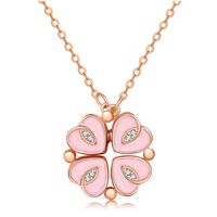 Collier de mode trèfle à quatre feuilles en gros pour femmes, bijoux à porter de deux façons, design touchant, cadeau