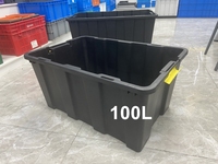 Grande Boîte de Rangement en Plastique avec Couvercle Renforcé, Bac de Stockage Industriel Portable pour Outils de Voiture et Équipement de Camping