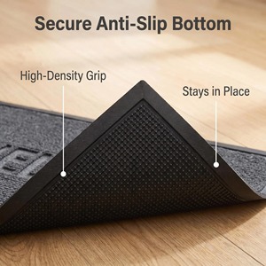 Welcome Embossed Polypropylene Doormat Rectangle Black Outdoor Modern Design Non Slip Waterproof Durable <b>Environment</b>-Friendly - Product Image 3