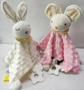 Di alta qualità 2020 su ordine all'ingrosso del coniglio del bambino del mouse di doudou coperta giocattolo/comforter bambino cute bunny mouse coperta di sicurezza del giocattolo